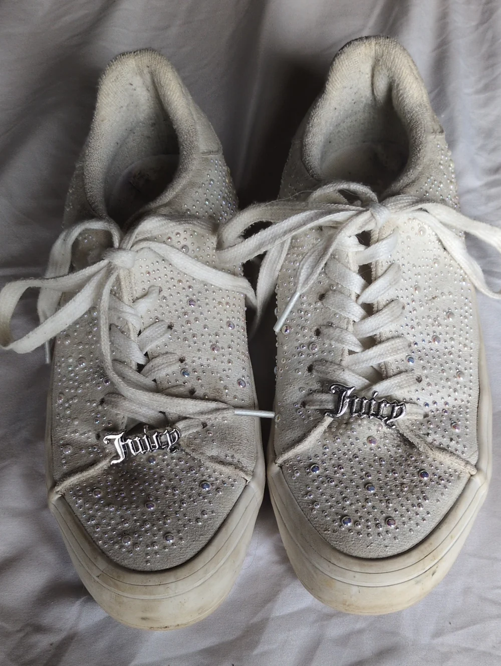 Juicy Couture White Crystal-Accented Women's Sneakers